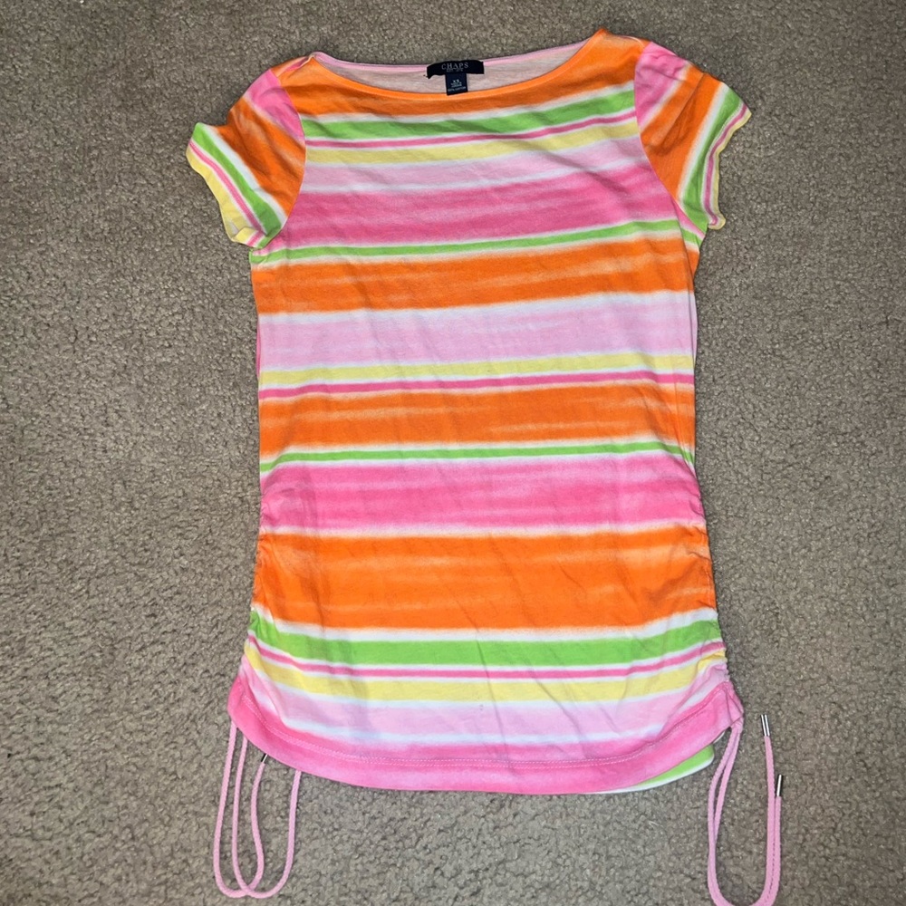 Chaps Orange, Pink & Green Shirt size XS - Picture 3 of 5